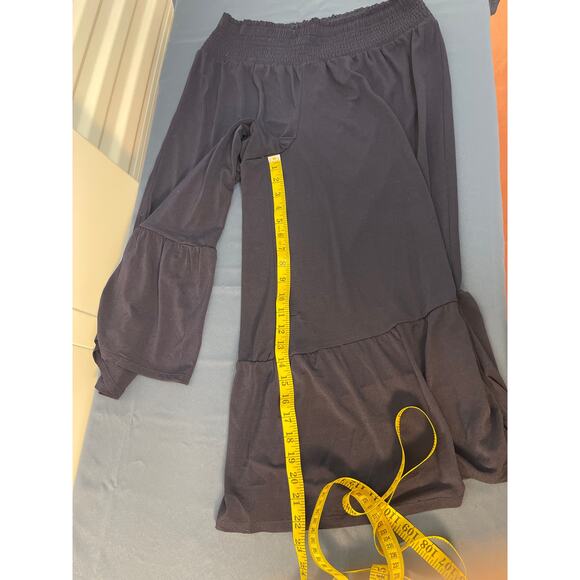 CATO Navy Blue Cropped Wide Waist Band Wide Leg Pants Size M - Picture 6 of 9